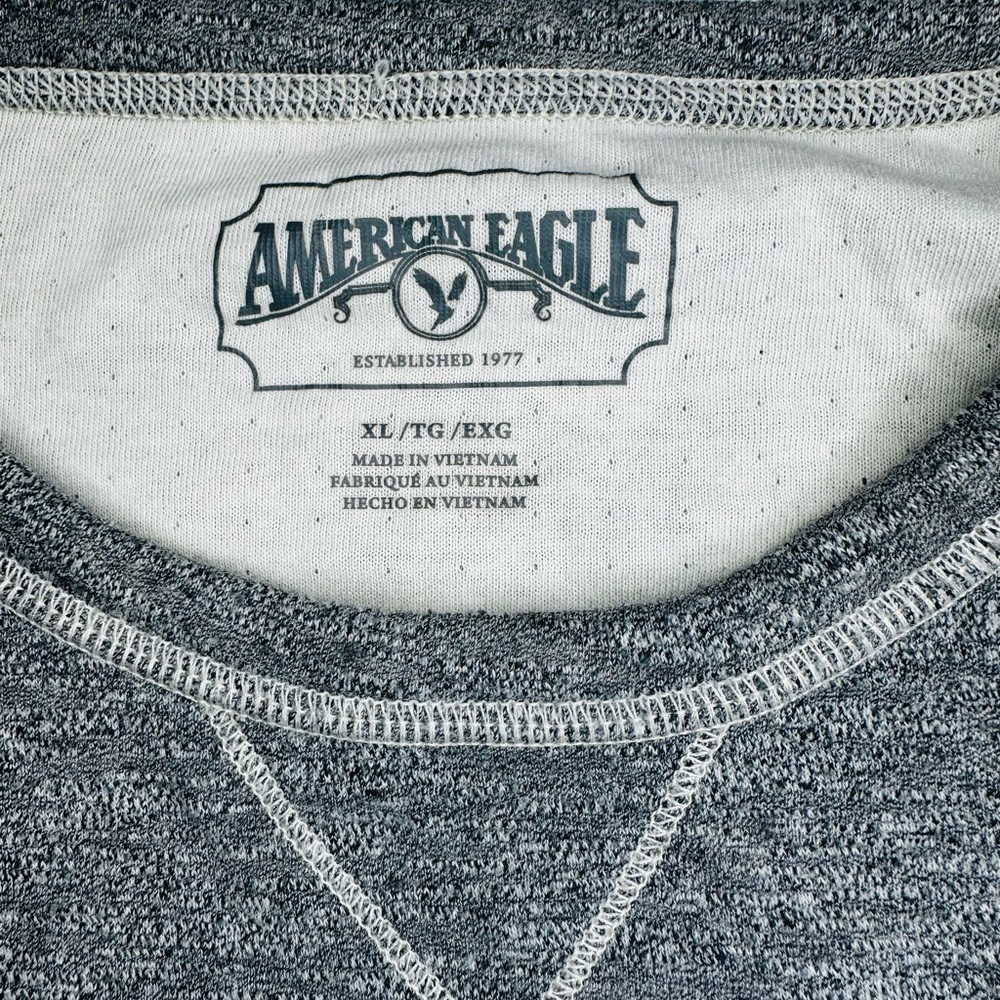 American Eagle Outfitters Men Charcoal Knit Sweater Sz XL - Picture 2 of 6